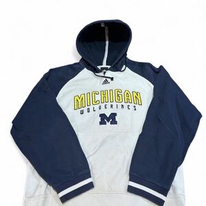 Adidas Men's Navy and White Michigan University Hoodie